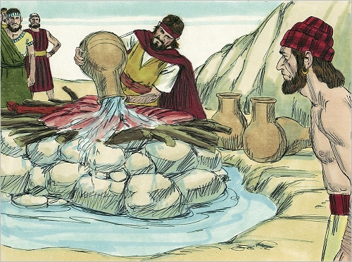 Elijah makes an alter to YHWH.